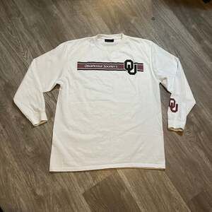 Jones & Mitchell Oklahoma Sooners White Long Sleeve Graphic T-Shirt